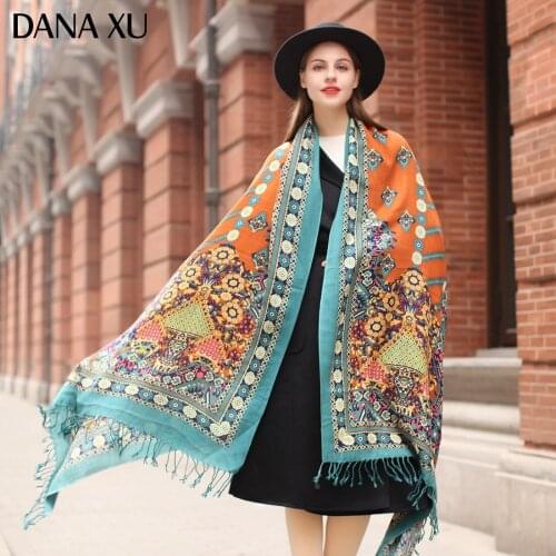 Bufanda Mujer Wool Poncho Head Scarves Elegant Lady Carf And Warm Shawl Stoles Bandana Scarf Hijab Luxury Brand Desigual Women