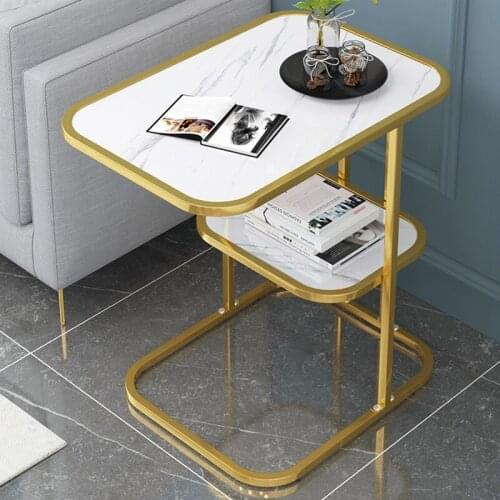 Nordic Designer Double End Table Living Room Furniture Modern Bedside Table Marble Sofa Storage Small Side Table Coffee Table
