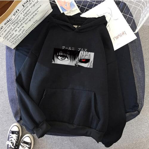 Hoodie Men Japan Anime Tokyo Ghoul Kaneki Ken Eyes Graphic Sweatshirt Loose Hip Hop Pullover Punk Streetwear Harajuku Women Tops