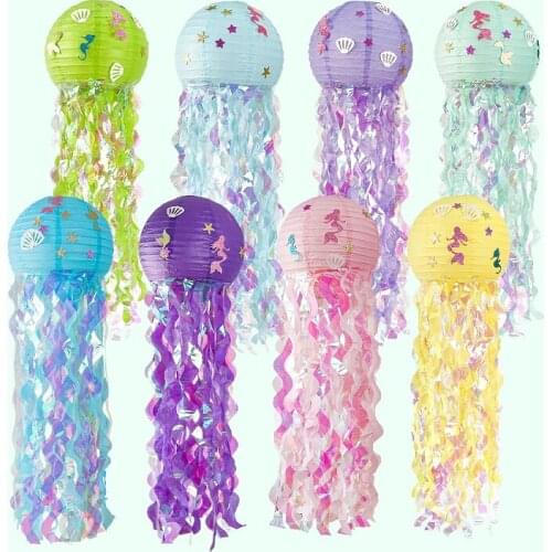 Theme Party Decoration Hanging Jellyfish Lantern DIY Birthday Party Decorations Backdrop Curtains Baby Shower
