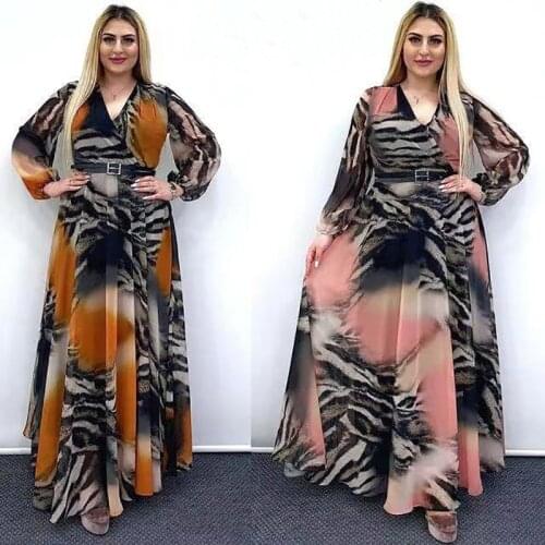 AECU Women Maxi Dress 2021 Vestido Print Boho Maxi Dress Sexy Lady Autumn Long Dress Beach Dresses Female Robes Party Dresses
