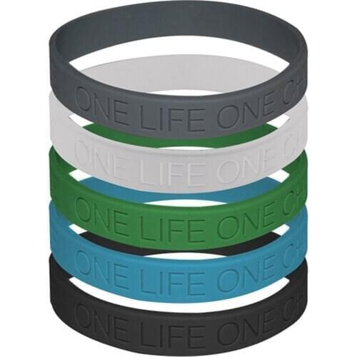 1pc man woman unisex one life one chance never give up I promise motivation sport silicone rubber bracelet wristband