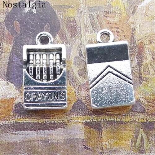 10Pcs/lot Vintage Cigarette Charms 9x16MM Boho Chic Hand Made Cigarette Case Jewelry DIY Man Bracelet Charms Making