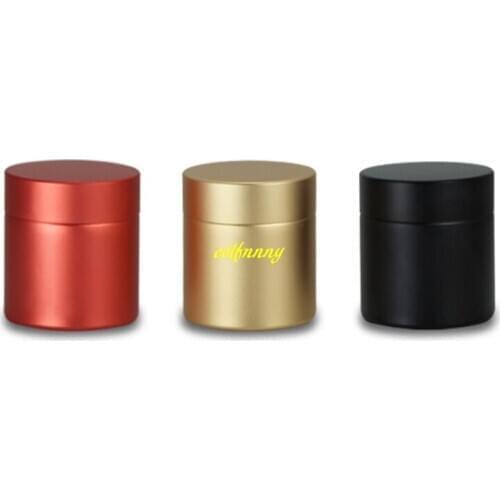 100pcs/lot 50*46mm Mini Aluminum Tea Caddy Pots Cans Sealed Canisters Tea Box Metal Tea Tank Tea Storage boxes For Travel