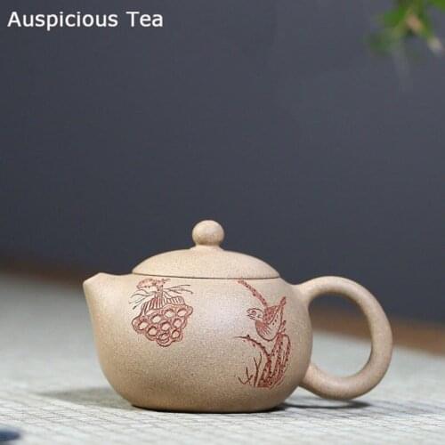 120ml Yixing Purple Clay Teapots Classic Xishi Tea Pot Raw Ore Beauty Kettle Master Handmade Zisha Tea Set Customized Gifts