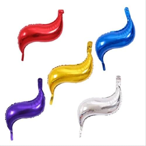 18 Inch Gold Red Blue Colorful S-shaped Aluminum Wavy Inflatable Balloons Birthday Wedding Ocean Theme Party Decoration