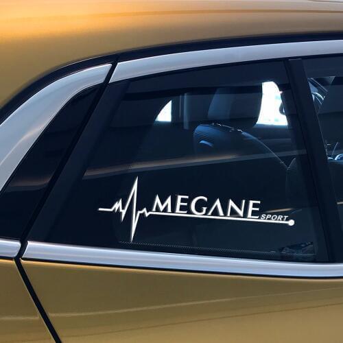 2PCS/Lot 20*7CM Car Side Window Stickers For Renault Megane 2 3 Scenic 4 1 Auto Decoration Reflective PVC Decals Car Accessories