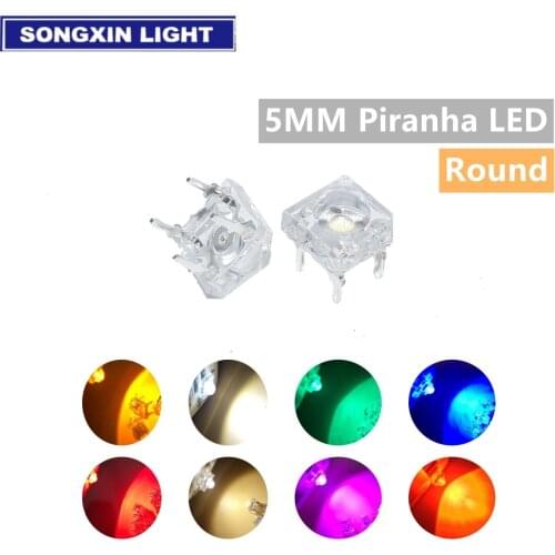 20pcs F5 5mm Piranha LED White RED Orange RGB Pink Bule Green Yellow Amber Clear LED Diode Light Emitting Diodes 4-pins Diodes