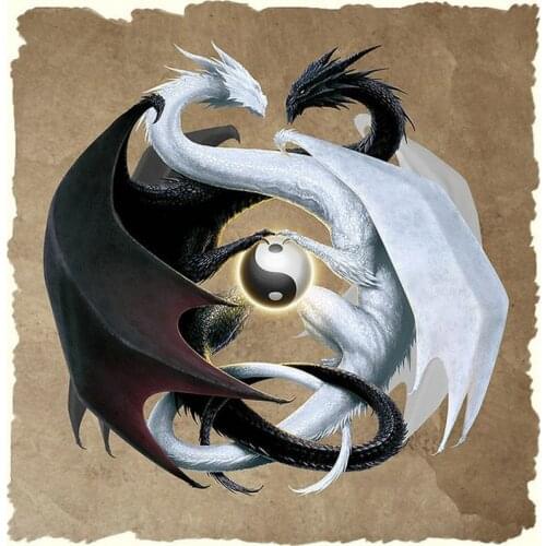 5d diamond painting black dragon white dragon tai chi pattern full square drill diamond embroidery 3d diamond mosaic wall sticke