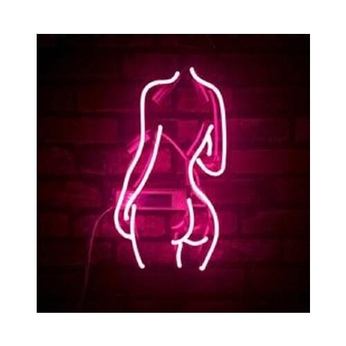 14“ Butt Back Pole Girl Live Nudes Acrylic Custom Neon Light Lamp Sign Beer Bar Handmade Home Wall Room Windows Tube Artwork C