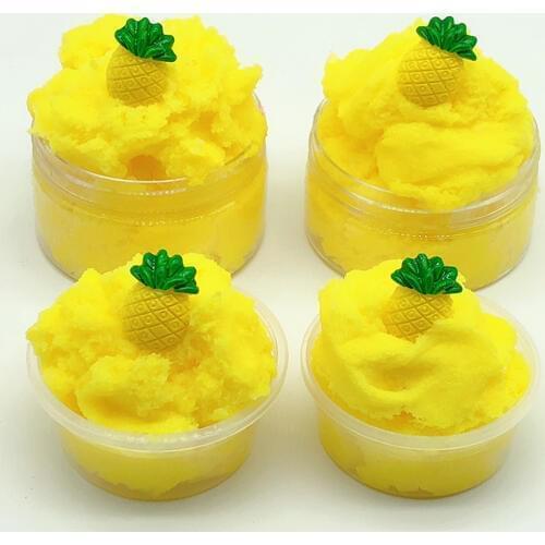 Pineapple Mud Fluffy Floam Slime Stress Relief Toy Ananas Scented Sludge Toys Funny Fluffy Slime Toys Stress Reliever Toy Kid