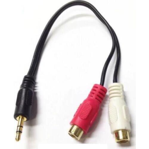 3.5mm male to 2RCA female Audio extension cord AV line gold plating 0.3m adapter cable