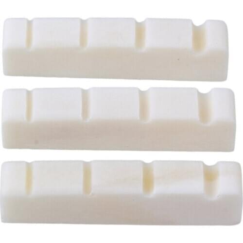 B Bone Bridge Saddle and Nut For 4 String B Guitar Pack of 3