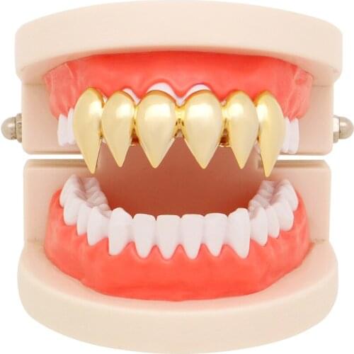 Teeth Grillz DJ Rock Vampire Fang Grills On Teeth Cosplay Party Nightclub Bar Teeth Caps Rapper Body Jewelry For Men Women