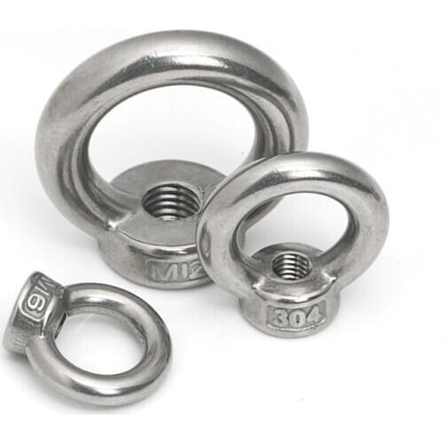 DIN582 M3 M4 M5 M6 M8 M10 M12 Eye Nut 304 stainless steel Marine Lifting eye nuts Ring Nut