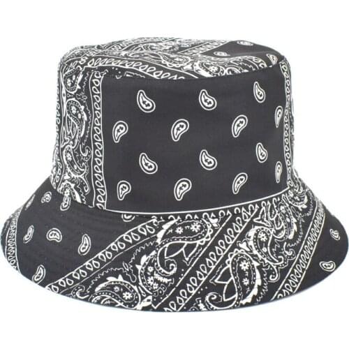 Unisex Print Double Side WearBucket Hat Cotton Packable Summer Travel Bucket Beach Sun Hat Outdoor Hiking Caps