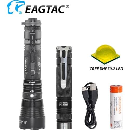 EAGTAC G3V D25C2 Mini Tactical LED Flashlight Ultra-Bright-Torch 21700 Battery USB Rechargeable Self Defense Police Light