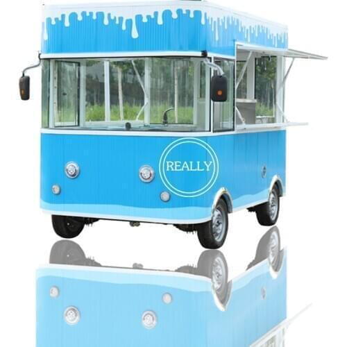 Food Cart Refrigerator, Mobile Food Caravan, Container Type Fast Food Trailer for Sale USA