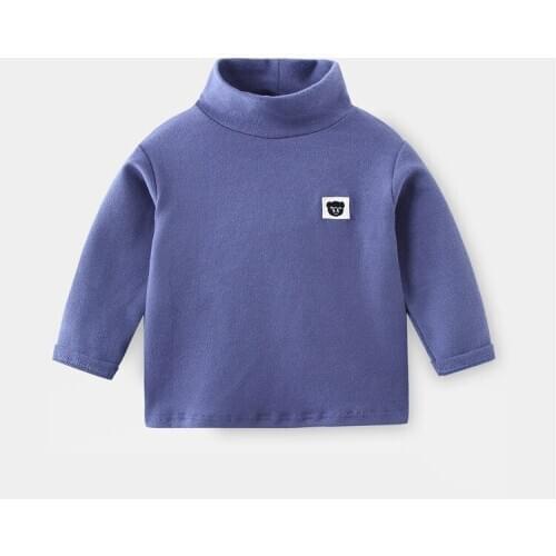 100% Cotton Boys T-Shirt Long-sleeve Baby Kids Turtleneck Bottoming Shirt for Children Clothes New Spring Girl Tops