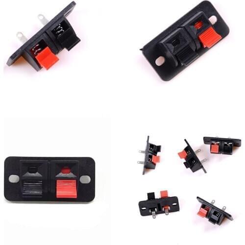 Hot 5 Pcs 2 Positions Connector Terminal Push in Jack Spring Load Audio Speaker Terminals