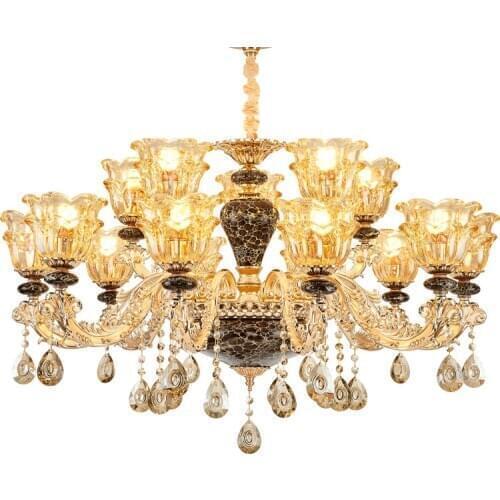 European Living Room Chandeliers Atmosphere Home Ceramic Hanging Lamps Hall Restaurant Simple Lights Hotel Crystal Chandeliers