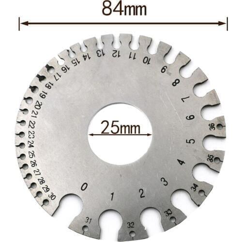 Stainless Steel 0-36 Round AWG Wire Thickness Ruler Gauge Diameter Measure Tool Metal Welding Gauge for Wood, Wire, Hardware