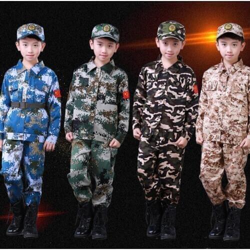 Children Army Kids Clothes Military Uniform Teenager Camouflage Uniform Child Toddler Military Uniform Girls Cosplay Costume 90