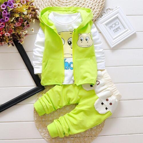 Babys Sets 3PC Coats+Pants+T-Shirts Baby Clothes Cotton Childrens Clothing 0-1-3 Year Boy Girl Spring Autumn Clothes