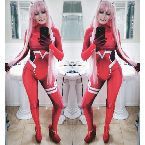 Darling in the franxx 02 Zoer Two Cosplay Costume Halloween Christmas Carnival Tight 3D Printing Bodysuit Full Set Women
