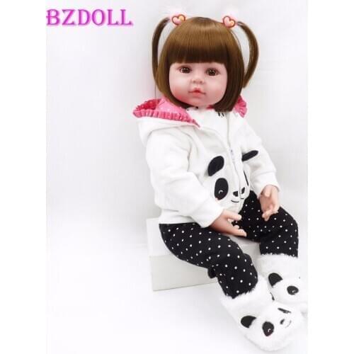 60cm Soft Silicone Reborn Baby Doll Toys Like Real 24inch Princess Toddler Girls Babies Dolls Lovely Birthday Gift Fashion Xmas