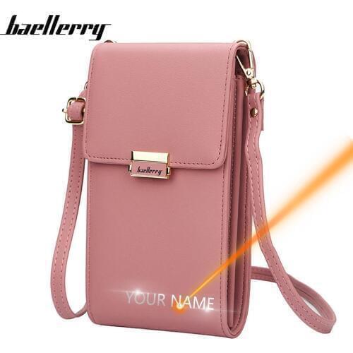 Customized Women Shoulder Bags Small Name Engraving Quality Mini Female Bags Phone Pocket Women Bags Fashion Bags For Girl
