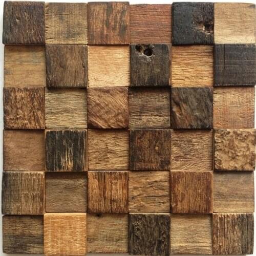 12x12" natural rustic wood wall tile, kitchen wall tiles, fireplace tiles, HME4062, old ship wood mosaic tiles free shipping