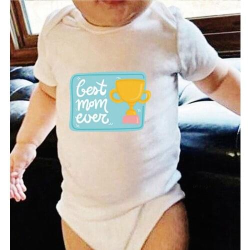 Newborn Girl Outfit Best Mom Ever Printing Boys Infant Outfits Baby Clothes Winter One Piece Jumpsuit Bodysuits for Babies