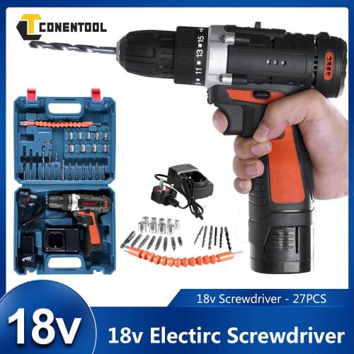 Screwdriver 18v Electric Tools Power Tools Cordless Screwdriver Cordless Drill Electric Screwdriver Rechargeable Portable Tool