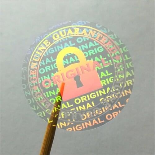 Custom transparent hologram sticker printing WARRANTY VOID IF REMOVED security one-time use laser Holographic clear sticker