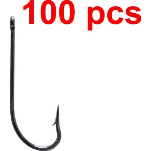 100 pcs Long Shank Barbed Fishhook Carp Big Jig Fishing Hook #1-#8 #1/0-#8/0 Oshaughnessy Fish hook