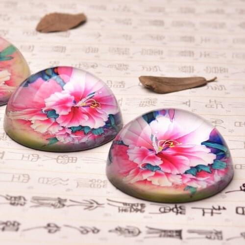 Chinese style Painting Glass Calligraphy Paperweight