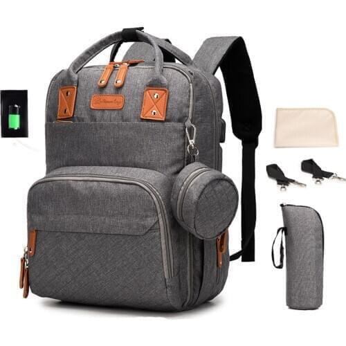 Multifuncational Large Capacity Baby USB Diaper Bag Backpack Organizer Bags Maternity Baby Bag For Mom Bags Stroller Diaper Bag