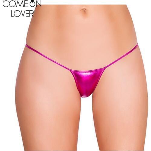 Comeonlover Backless string sexy womens thong panties tanga sexy faux leather femme thongs panty low waist cueca PE5128 bragas