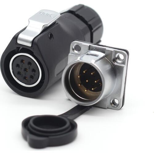 XHP20, IP67 Waterproof 8 Pin LED Power Cable Connector High-Voltage Aviation Connector Electrical Power Male Socket Female Plug