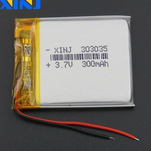 XINJ 3.7V 300mAh LiPo Lithium Polymer Rechargeable Battery Lipo 303035 For GPS Sat Nav Car Camera DVC DVR MP3/MP4 watches Toys