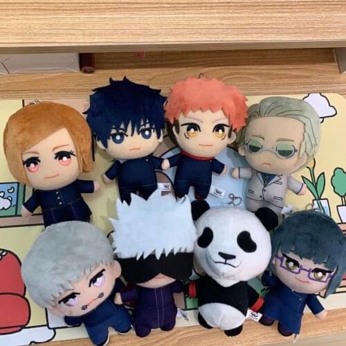 Japan Anime Jujutsu Kaisen Plush Doll Cute Keychain Pendant Gojo Kugisaki Megumi Nanami Stuffed Toy Key Ring Bagpack Pendants