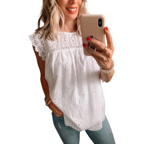 Women Sexy Lace T Shirt Summer 2021 Female Short Sleeve Loose White Tee Tops 2XL Casual T Shirt Clothes