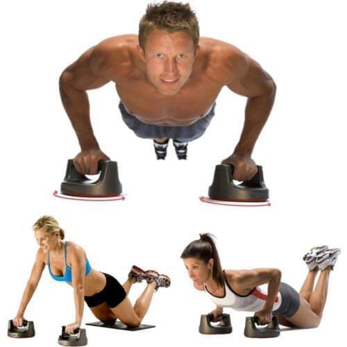 1 Pair Rotating Push Up Stand Arm Chest Training Antislip Exercises Rotating Grips Bars Muscle Strength Fitness Equipment