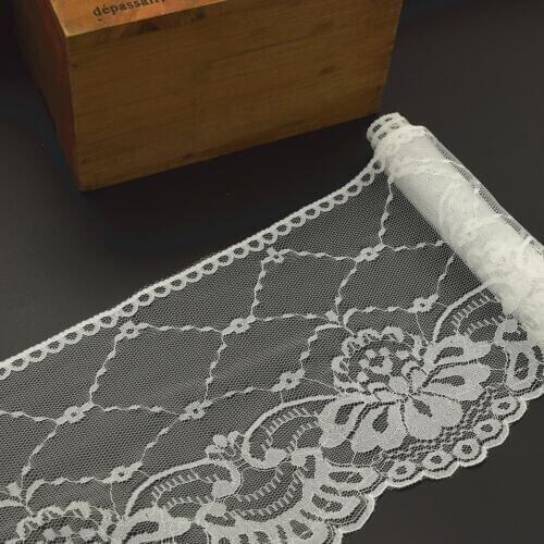 100yard 16cm wide good quality Handicrafts Net Lace Trim Ribbon Flat Lace Trim Gorgeous Wedding Crafts Sewing white and black