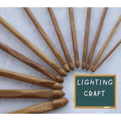 12 pcs/lot carbonized bamboo crochet hooks 3-10mm Knitting Kit Needles Set Weave Craft Yarn Stitches