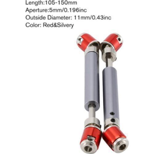 2pcs Universal Metal Drive Shaft 108-138mm Telescopic Drive Shaft for SCX10 RC4WD D90 90046 1/10 RC Crawler Car Upgrade Kits