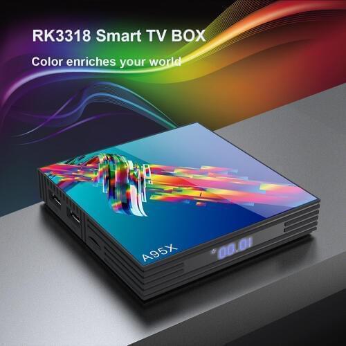 20pcs A95X R3 Android 9.0 Smart TV Box 4G 32GB 64GB Rockchip RK3318 2.4G&5GHz Wifi USB3.0 Google Media Player Support Netflix