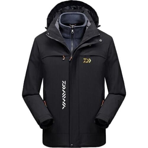 2020 Daiwa Full Zip Windproof Fishing Jacket For Men Lightweight Windbreaker Softshell Outdoor Jacket With Hoodies Keep Warm