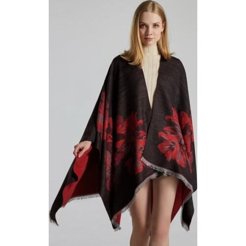 2020 Autumn Winter Plus Size Warm Print Ponchos And Capes For Women Oversized Shawls Wraps Cashmere Pashmina Femme Bufanda